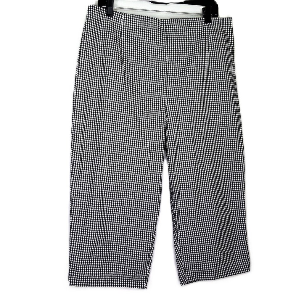 Cascade Blues Cropped Pants Black & White Checked Gingham Stretch EUC Sz XL